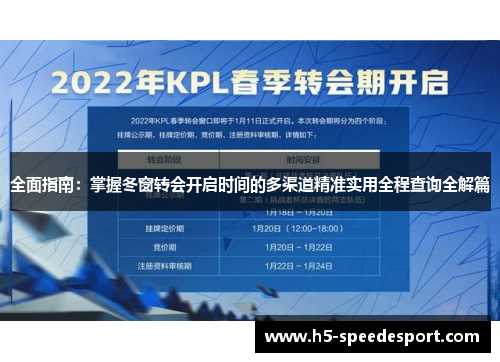 全面指南:掌握冬窗转会开启时间的多渠道精准实用全程查询全解篇 全面指南:掌握冬窗转会开启时间的多渠道精准实用全程查询全解篇